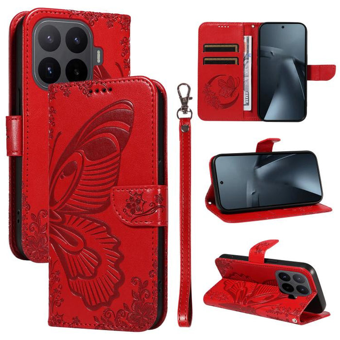 Funda de cuero para teléfono con relieve de mariposa de cola de golondrina, For Xiaomi 17 Max 5G, For Xiaomi 17T Pro 5G Global, For Xiaomi 17T 5G Global, For Xiaomi 17 Pro Max, For Xiaomi 17, For Xiaomi Poco M7 4G 169mm, For Xiaomi Poco M7 4G 171mm    ...