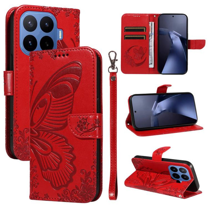 Funda de cuero para teléfono con relieve de mariposa de cola de golondrina, For Xiaomi 17 Max 5G, For Xiaomi 17T Pro 5G Global, For Xiaomi 17T 5G Global, For Xiaomi 17 Pro Max, For Xiaomi 17, For Xiaomi Poco M7 4G 169mm, For Xiaomi Poco M7 4G 171mm    ...