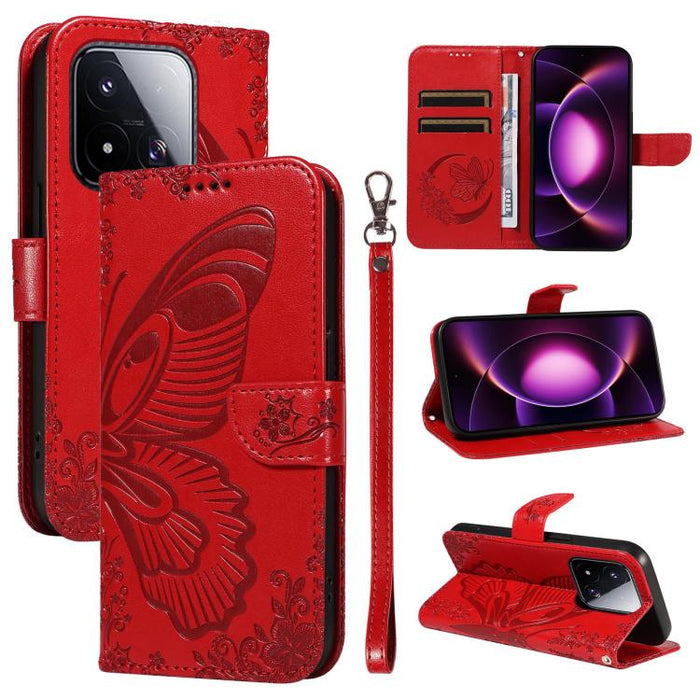 Funda de cuero para teléfono con relieve de mariposa de cola de golondrina, For Xiaomi 17 Max 5G, For Xiaomi 17T Pro 5G Global, For Xiaomi 17T 5G Global, For Xiaomi 17 Pro Max, For Xiaomi 17, For Xiaomi Poco M7 4G 169mm, For Xiaomi Poco M7 4G 171mm    ...
