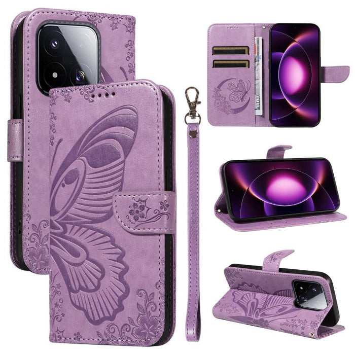 Funda de cuero para teléfono con relieve de mariposa de cola de golondrina, For Xiaomi 17 Max 5G, For Xiaomi 17T Pro 5G Global, For Xiaomi 17T 5G Global, For Xiaomi 17 Pro Max, For Xiaomi 17, For Xiaomi Poco M7 4G 169mm, For Xiaomi Poco M7 4G 171mm    ...