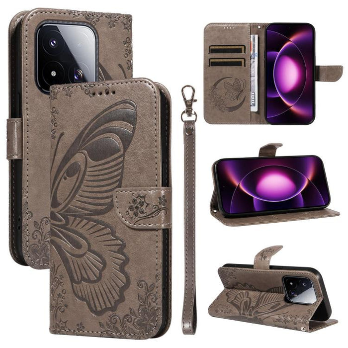 Funda de cuero para teléfono con relieve de mariposa de cola de golondrina, For Xiaomi 17 Max 5G, For Xiaomi 17T Pro 5G Global, For Xiaomi 17T 5G Global, For Xiaomi 17 Pro Max, For Xiaomi 17, For Xiaomi Poco M7 4G 169mm, For Xiaomi Poco M7 4G 171mm    ...