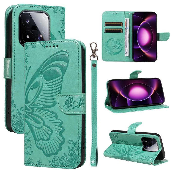 Funda de cuero para teléfono con relieve de mariposa de cola de golondrina, For Xiaomi 17 Max 5G, For Xiaomi 17T Pro 5G Global, For Xiaomi 17T 5G Global, For Xiaomi 17 Pro Max, For Xiaomi 17, For Xiaomi Poco M7 4G 169mm, For Xiaomi Poco M7 4G 171mm    ...