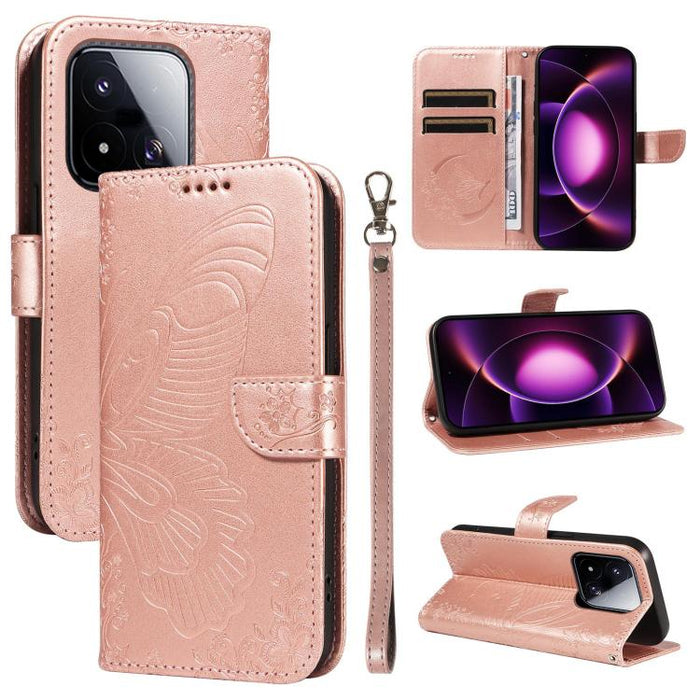 Funda de cuero para teléfono con relieve de mariposa de cola de golondrina, For Xiaomi 17 Max 5G, For Xiaomi 17T Pro 5G Global, For Xiaomi 17T 5G Global, For Xiaomi 17 Pro Max, For Xiaomi 17, For Xiaomi Poco M7 4G 169mm, For Xiaomi Poco M7 4G 171mm    ...