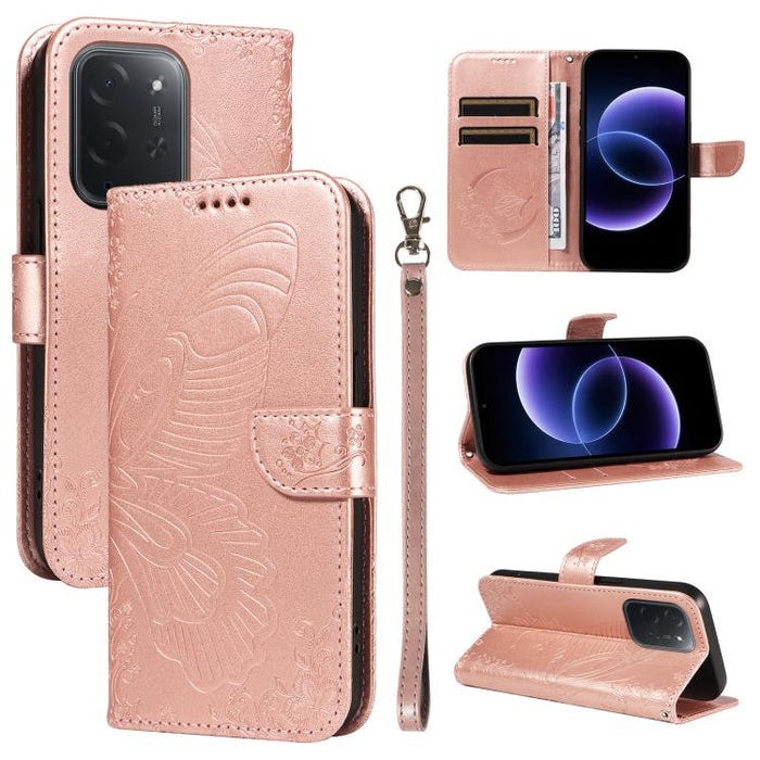 Funda de cuero para teléfono con relieve de mariposa de cola de golondrina, For Xiaomi 17 Max 5G, For Xiaomi 17T Pro 5G Global, For Xiaomi 17T 5G Global, For Xiaomi 17 Pro Max, For Xiaomi 17, For Xiaomi Poco M7 4G 169mm, For Xiaomi Poco M7 4G 171mm    ...