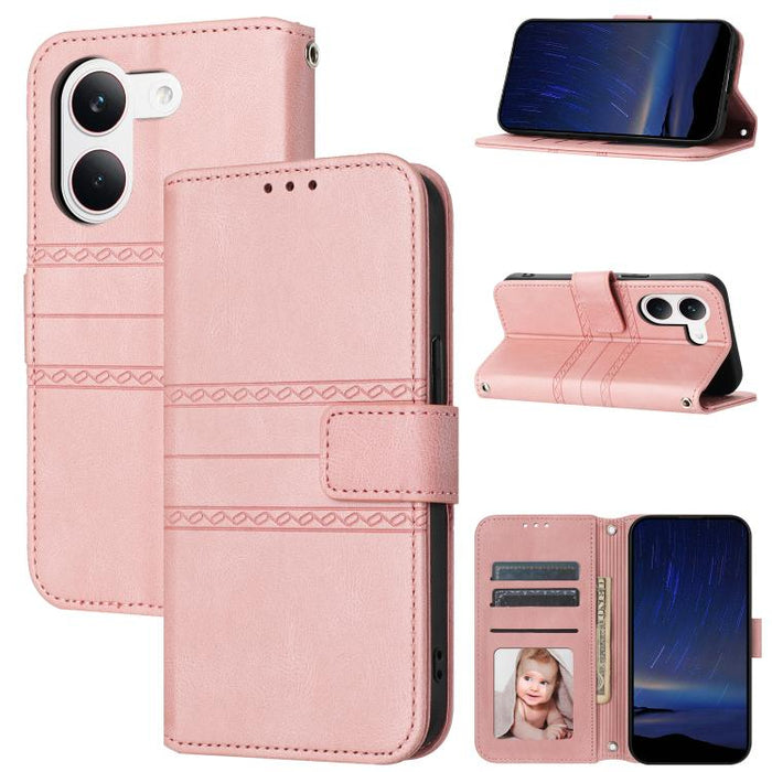 Funda para teléfono de piel sintética con rayas en relieve, For Xiaomi Poco X8 Pro Max 5G, For Xiaomi Poco X8 Pro 5G, For Xiaomi 15T Pro 5G, For Xiaomi 15T 5G, For Xiaomi 14T Pro, For Xiaomi 14T