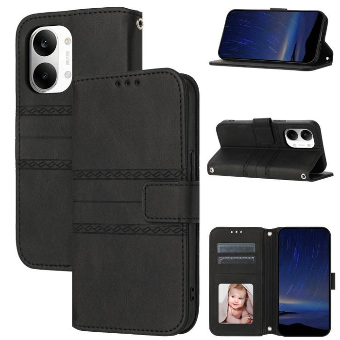 Funda para teléfono de piel sintética con rayas en relieve, For Xiaomi Poco X8 Pro Max 5G, For Xiaomi Poco X8 Pro 5G, For Xiaomi 15T Pro 5G, For Xiaomi 15T 5G, For Xiaomi 14T Pro, For Xiaomi 14T