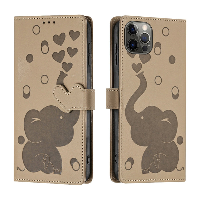 Funda de cuero para teléfono con estampado de elefante de dibujos animados, For iPhone 13, For iPhone 13 mini / 12 mini, For iPhone 12 / 12 Pro, For iPhone 12 Pro Max, For iPhone 11 Pro Max, For iPhone 11, For iPhone 11 Pro, For iPhone X / XS          ...