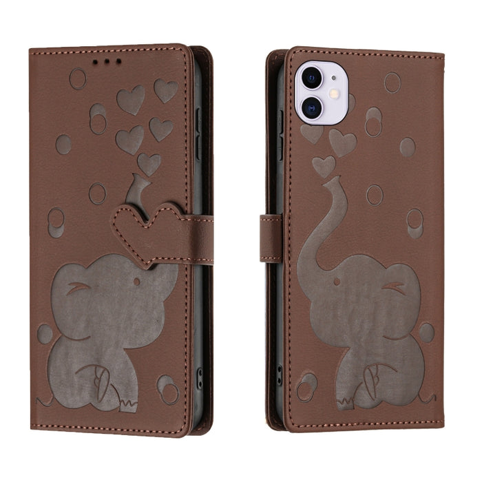 Funda de cuero para teléfono con estampado de elefante de dibujos animados, For iPhone 13, For iPhone 13 mini / 12 mini, For iPhone 12 / 12 Pro, For iPhone 12 Pro Max, For iPhone 11 Pro Max, For iPhone 11, For iPhone 11 Pro, For iPhone X / XS          ...