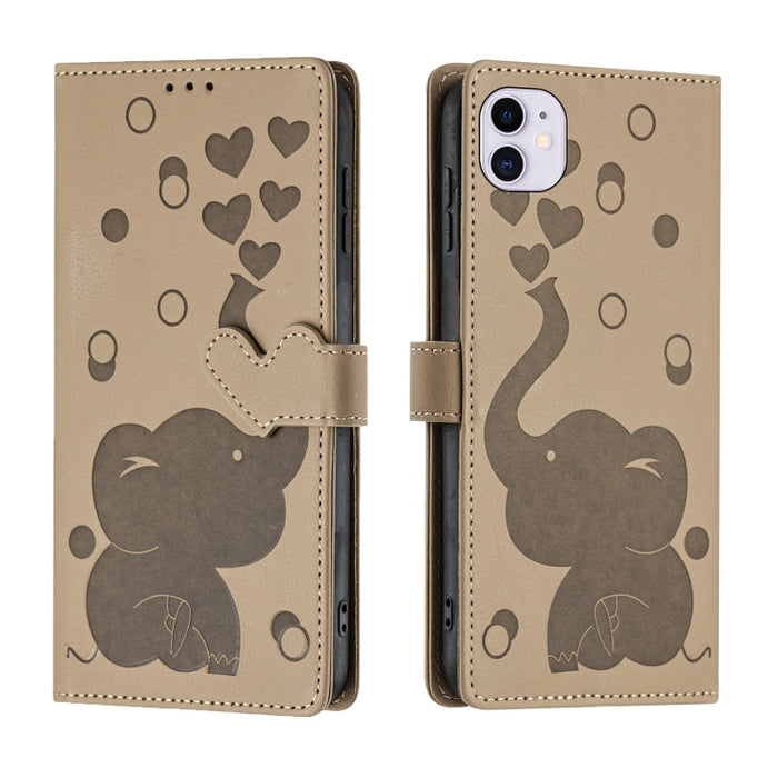 Funda de cuero para teléfono con estampado de elefante de dibujos animados, For iPhone 13, For iPhone 13 mini / 12 mini, For iPhone 12 / 12 Pro, For iPhone 12 Pro Max, For iPhone 11 Pro Max, For iPhone 11, For iPhone 11 Pro, For iPhone X / XS          ...
