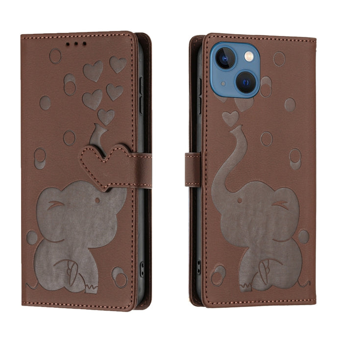 Funda de cuero para teléfono con estampado de elefante de dibujos animados, For iPhone 13, For iPhone 13 mini / 12 mini, For iPhone 12 / 12 Pro, For iPhone 12 Pro Max, For iPhone 11 Pro Max, For iPhone 11, For iPhone 11 Pro, For iPhone X / XS          ...