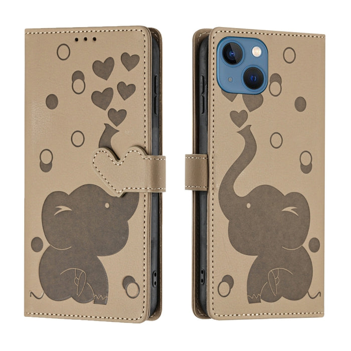 Funda de cuero para teléfono con estampado de elefante de dibujos animados, For iPhone 13, For iPhone 13 mini / 12 mini, For iPhone 12 / 12 Pro, For iPhone 12 Pro Max, For iPhone 11 Pro Max, For iPhone 11, For iPhone 11 Pro, For iPhone X / XS          ...