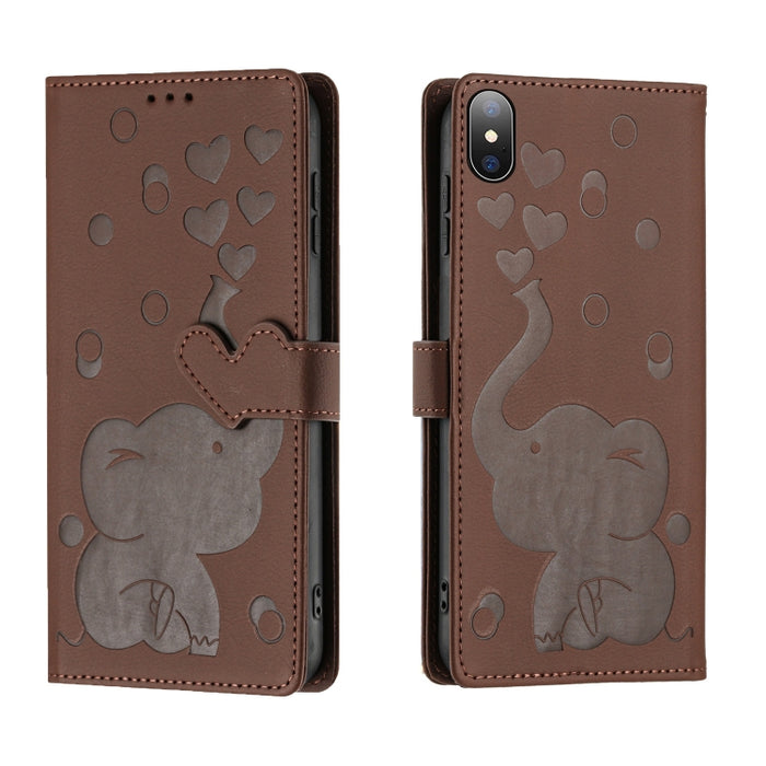 Funda de cuero para teléfono con estampado de elefante de dibujos animados, For iPhone 13, For iPhone 13 mini / 12 mini, For iPhone 12 / 12 Pro, For iPhone 12 Pro Max, For iPhone 11 Pro Max, For iPhone 11, For iPhone 11 Pro, For iPhone X / XS          ...