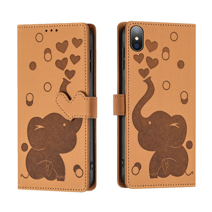Funda de cuero para teléfono con estampado de elefante de dibujos animados, For iPhone 13, For iPhone 13 mini / 12 mini, For iPhone 12 / 12 Pro, For iPhone 12 Pro Max, For iPhone 11 Pro Max, For iPhone 11, For iPhone 11 Pro, For iPhone X / XS          ...