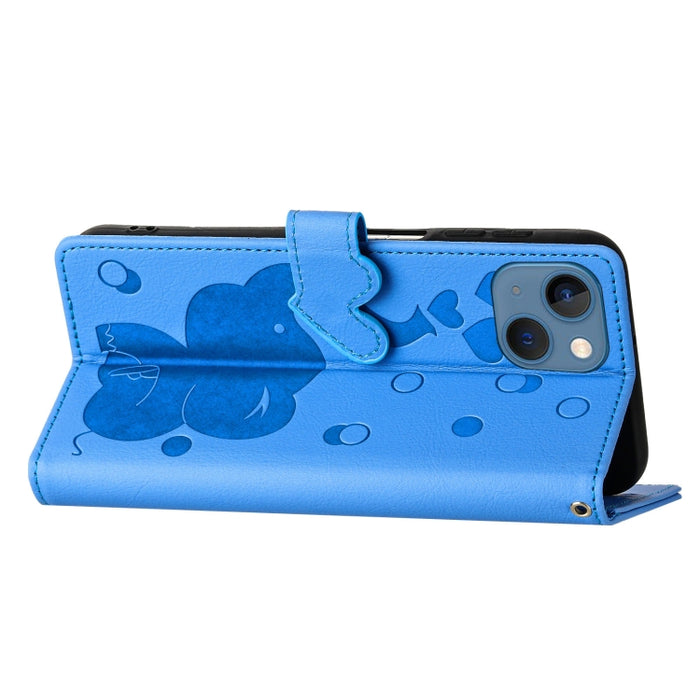 Funda de cuero para teléfono con estampado de elefante de dibujos animados, For iPhone 13, For iPhone 13 mini / 12 mini, For iPhone 12 / 12 Pro, For iPhone 12 Pro Max, For iPhone 11 Pro Max, For iPhone 11, For iPhone 11 Pro, For iPhone X / XS          ...