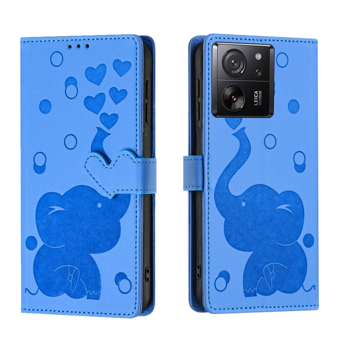 Funda de cuero para teléfono con estampado de elefante de dibujos animados, For Xiaomi Poco C75, For Xiaomi 14T Pro, For Xiaomi 14T, For Xiaomi 13T / 13T Pro, For Xiaomi 12T / 12T Pro, For Xiaomi 11T / 11T Pro, For Xiaomi Mi 11 Lite