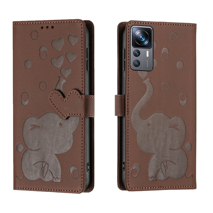 Funda de cuero para teléfono con estampado de elefante de dibujos animados, For Xiaomi Poco C75, For Xiaomi 14T Pro, For Xiaomi 14T, For Xiaomi 13T / 13T Pro, For Xiaomi 12T / 12T Pro, For Xiaomi 11T / 11T Pro, For Xiaomi Mi 11 Lite