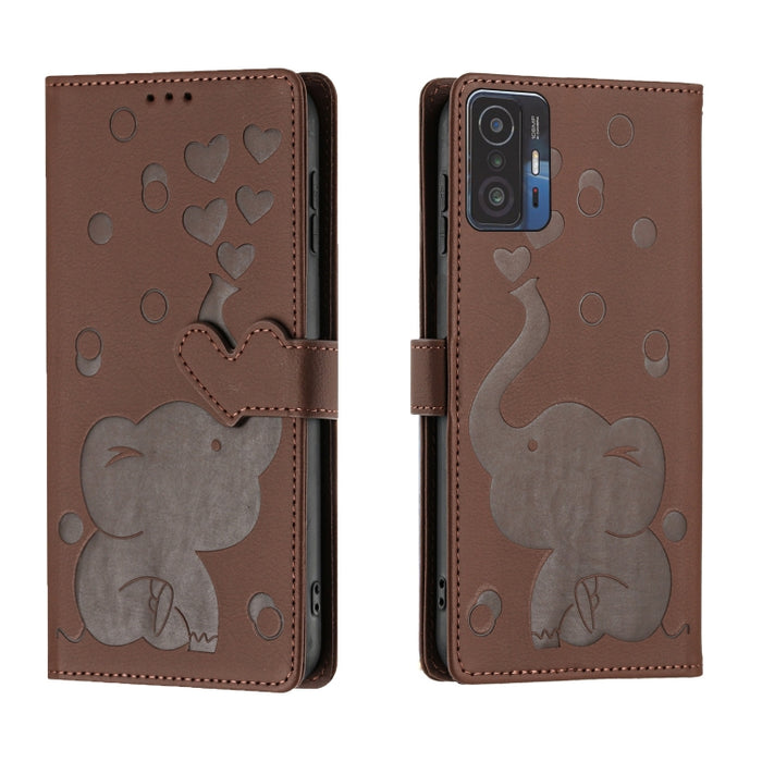 Funda de cuero para teléfono con estampado de elefante de dibujos animados, For Xiaomi Poco C75, For Xiaomi 14T Pro, For Xiaomi 14T, For Xiaomi 13T / 13T Pro, For Xiaomi 12T / 12T Pro, For Xiaomi 11T / 11T Pro, For Xiaomi Mi 11 Lite