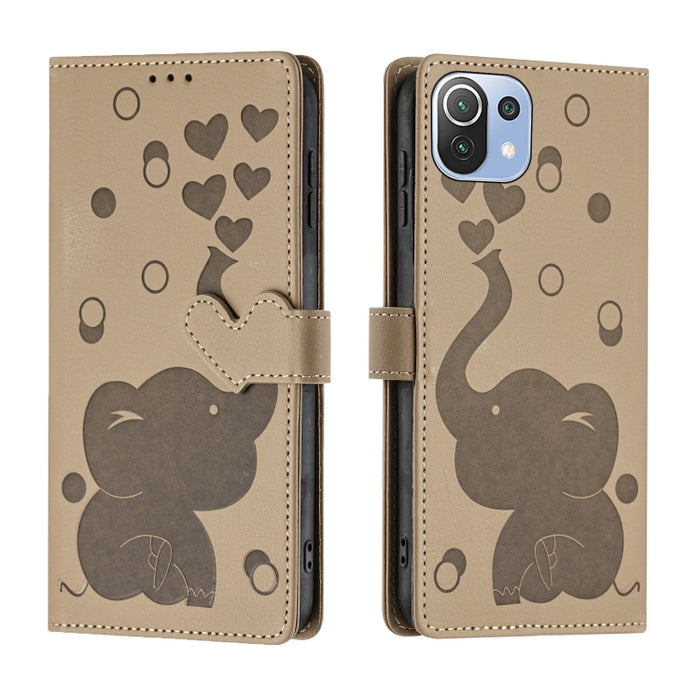 Funda de cuero para teléfono con estampado de elefante de dibujos animados, For Xiaomi Poco C75, For Xiaomi 14T Pro, For Xiaomi 14T, For Xiaomi 13T / 13T Pro, For Xiaomi 12T / 12T Pro, For Xiaomi 11T / 11T Pro, For Xiaomi Mi 11 Lite