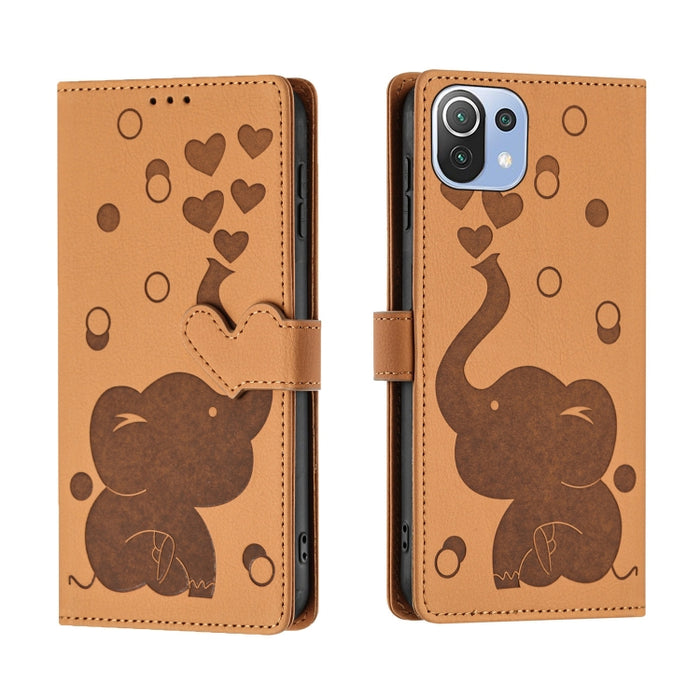 Funda de cuero para teléfono con estampado de elefante de dibujos animados, For Xiaomi Poco C75, For Xiaomi 14T Pro, For Xiaomi 14T, For Xiaomi 13T / 13T Pro, For Xiaomi 12T / 12T Pro, For Xiaomi 11T / 11T Pro, For Xiaomi Mi 11 Lite