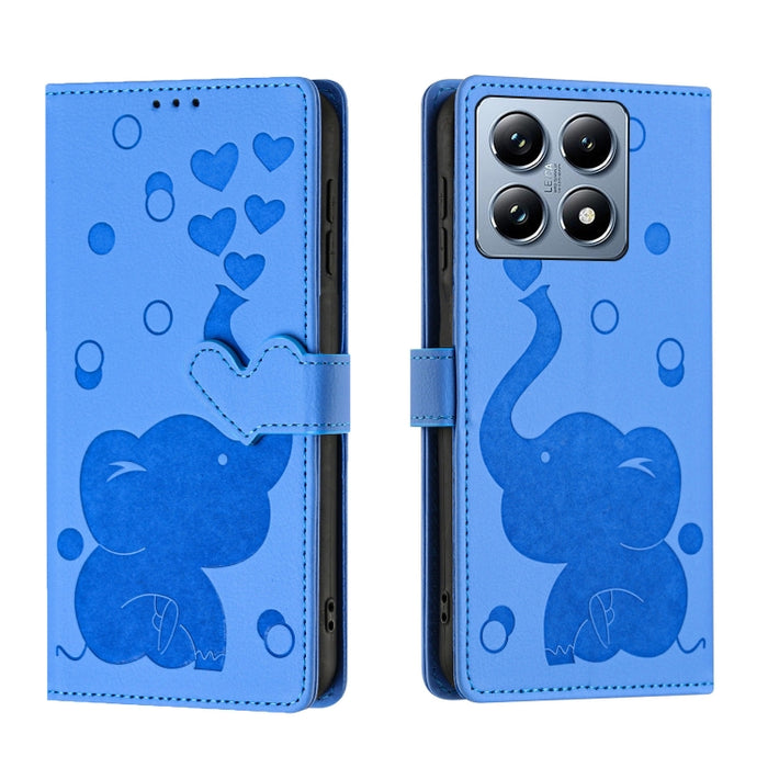 Funda de cuero para teléfono con estampado de elefante de dibujos animados, For Xiaomi Poco C75, For Xiaomi 14T Pro, For Xiaomi 14T, For Xiaomi 13T / 13T Pro, For Xiaomi 12T / 12T Pro, For Xiaomi 11T / 11T Pro, For Xiaomi Mi 11 Lite