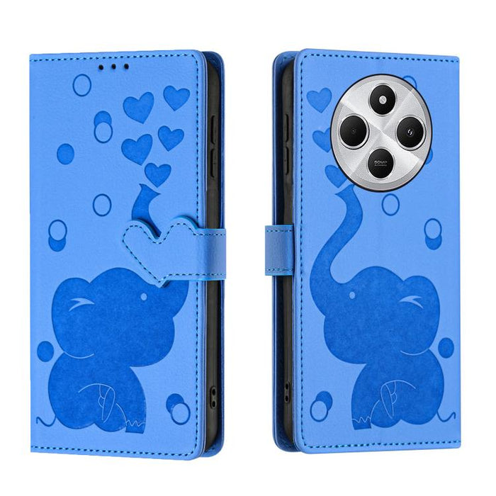Funda de cuero para teléfono con estampado de elefante de dibujos animados, For Xiaomi Poco C75, For Xiaomi 14T Pro, For Xiaomi 14T, For Xiaomi 13T / 13T Pro, For Xiaomi 12T / 12T Pro, For Xiaomi 11T / 11T Pro, For Xiaomi Mi 11 Lite