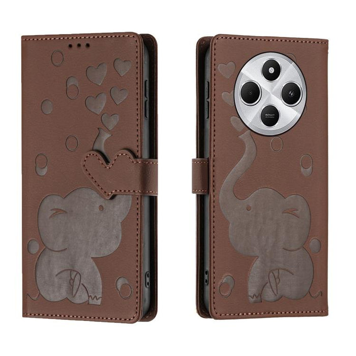 Funda de cuero para teléfono con estampado de elefante de dibujos animados, For Xiaomi Poco C75, For Xiaomi 14T Pro, For Xiaomi 14T, For Xiaomi 13T / 13T Pro, For Xiaomi 12T / 12T Pro, For Xiaomi 11T / 11T Pro, For Xiaomi Mi 11 Lite