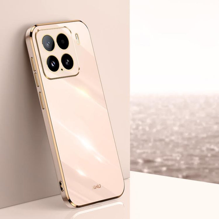 Funda para teléfono de TPU con borde dorado y revestimiento 6D recto de XINLI, For Xiaomi 14T Pro 5G Global, For Xiaomi 14T 5G Global