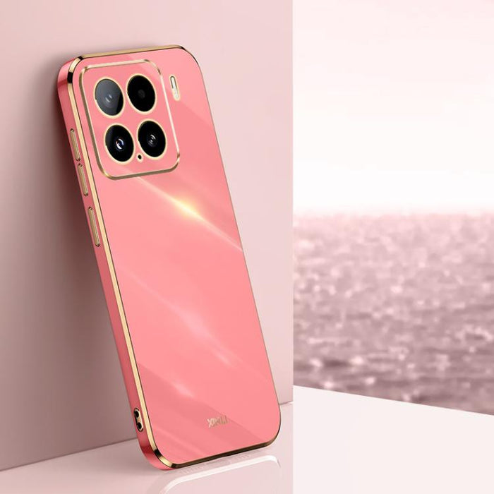 Funda para teléfono de TPU con borde dorado y revestimiento 6D recto de XINLI, For Xiaomi 14T Pro 5G Global, For Xiaomi 14T 5G Global