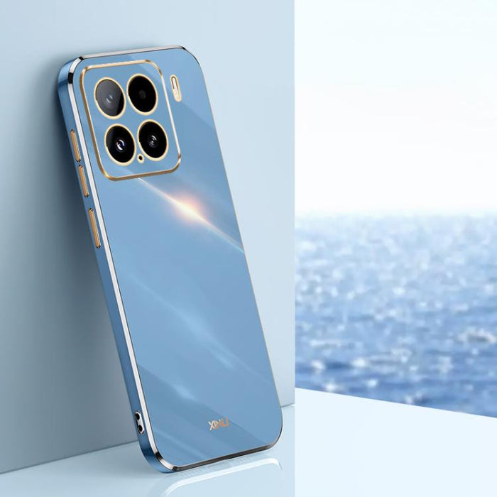 Funda para teléfono de TPU con borde dorado y revestimiento 6D recto de XINLI, For Xiaomi 14T Pro 5G Global, For Xiaomi 14T 5G Global