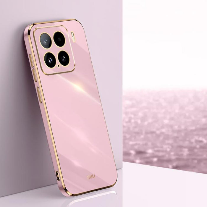 Funda para teléfono de TPU con borde dorado y revestimiento 6D recto de XINLI, For Xiaomi 14T Pro 5G Global, For Xiaomi 14T 5G Global