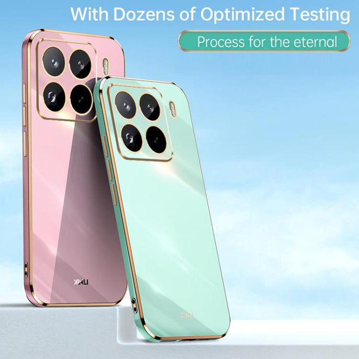 Funda para teléfono de TPU con borde dorado y revestimiento 6D recto de XINLI, For Xiaomi 14T Pro 5G Global, For Xiaomi 14T 5G Global