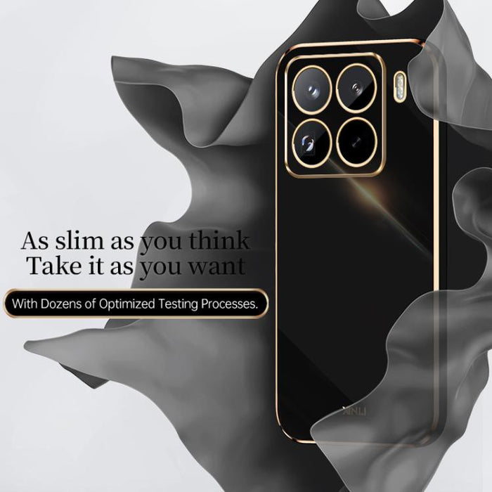 Funda para teléfono de TPU con borde dorado y revestimiento 6D recto de XINLI, For Xiaomi 14T Pro 5G Global, For Xiaomi 14T 5G Global