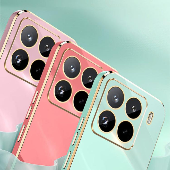 Funda para teléfono de TPU con borde dorado y revestimiento 6D recto de XINLI, For Xiaomi 14T Pro 5G Global, For Xiaomi 14T 5G Global