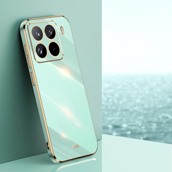 Funda para teléfono de TPU con borde dorado y revestimiento 6D recto de XINLI, For Xiaomi 14T Pro 5G Global, For Xiaomi 14T 5G Global