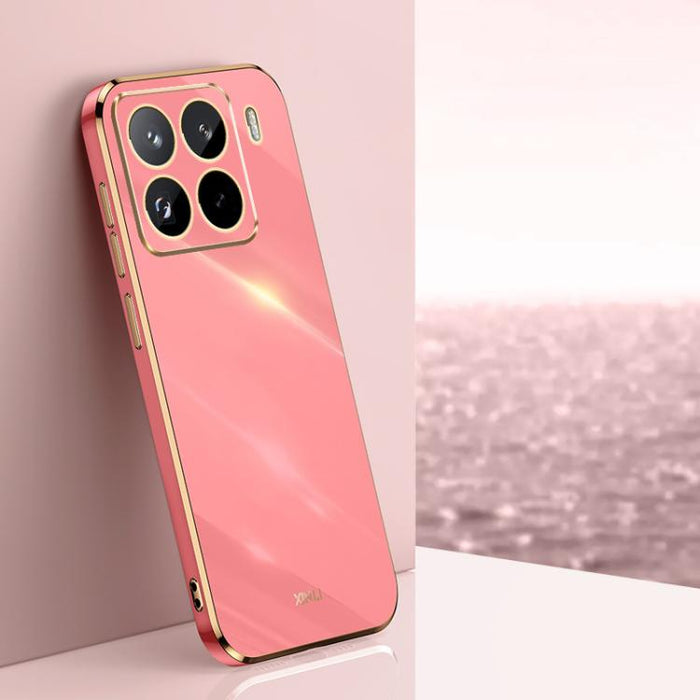 Funda para teléfono de TPU con borde dorado y revestimiento 6D recto de XINLI, For Xiaomi 14T Pro 5G Global, For Xiaomi 14T 5G Global