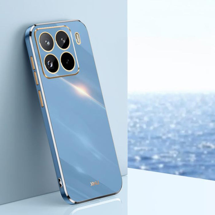 Funda para teléfono de TPU con borde dorado y revestimiento 6D recto de XINLI, For Xiaomi 14T Pro 5G Global, For Xiaomi 14T 5G Global