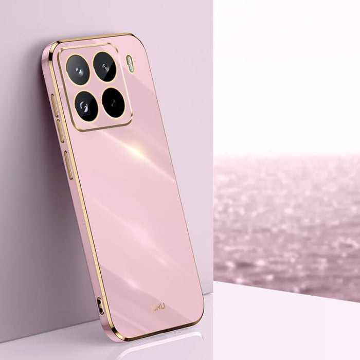 Funda para teléfono de TPU con borde dorado y revestimiento 6D recto de XINLI, For Xiaomi 14T Pro 5G Global, For Xiaomi 14T 5G Global