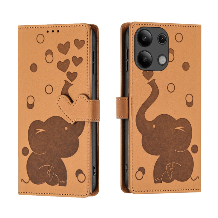 Funda de cuero para teléfono con estampado de elefante de dibujos animados, For Redmi A4 5G, For Redmi Note 14 5G, For Redmi Note 14 Pro 5G, For Redmi 14C 4G, For Redmi 13 4G / 5G, For Redmi Note 13 Pro 4G, For Redmi Note 13 4G, For Redmi Note 13 Pro 5...