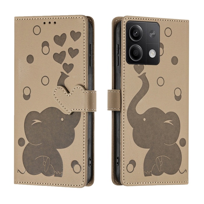 Funda de cuero para teléfono con estampado de elefante de dibujos animados, For Redmi A4 5G, For Redmi Note 14 5G, For Redmi Note 14 Pro 5G, For Redmi 14C 4G, For Redmi 13 4G / 5G, For Redmi Note 13 Pro 4G, For Redmi Note 13 4G, For Redmi Note 13 Pro 5...