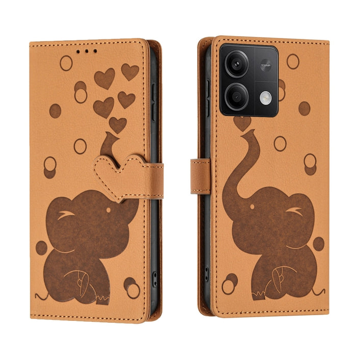 Funda de cuero para teléfono con estampado de elefante de dibujos animados, For Redmi A4 5G, For Redmi Note 14 5G, For Redmi Note 14 Pro 5G, For Redmi 14C 4G, For Redmi 13 4G / 5G, For Redmi Note 13 Pro 4G, For Redmi Note 13 4G, For Redmi Note 13 Pro 5...