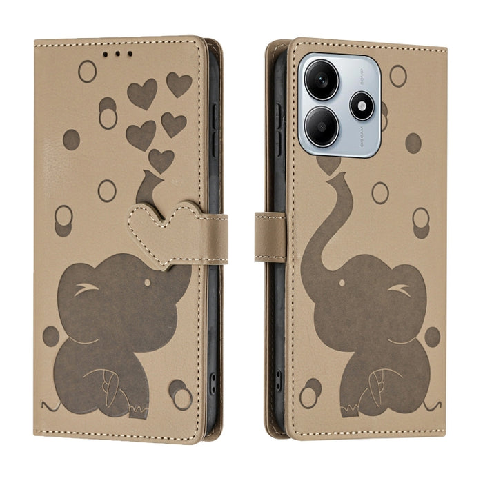 Funda de cuero para teléfono con estampado de elefante de dibujos animados, For Redmi A4 5G, For Redmi Note 14 5G, For Redmi Note 14 Pro 5G, For Redmi 14C 4G, For Redmi 13 4G / 5G, For Redmi Note 13 Pro 4G, For Redmi Note 13 4G, For Redmi Note 13 Pro 5...