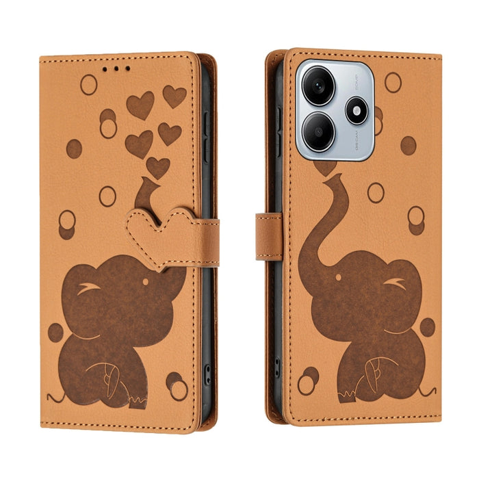 Funda de cuero para teléfono con estampado de elefante de dibujos animados, For Redmi A4 5G, For Redmi Note 14 5G, For Redmi Note 14 Pro 5G, For Redmi 14C 4G, For Redmi 13 4G / 5G, For Redmi Note 13 Pro 4G, For Redmi Note 13 4G, For Redmi Note 13 Pro 5...