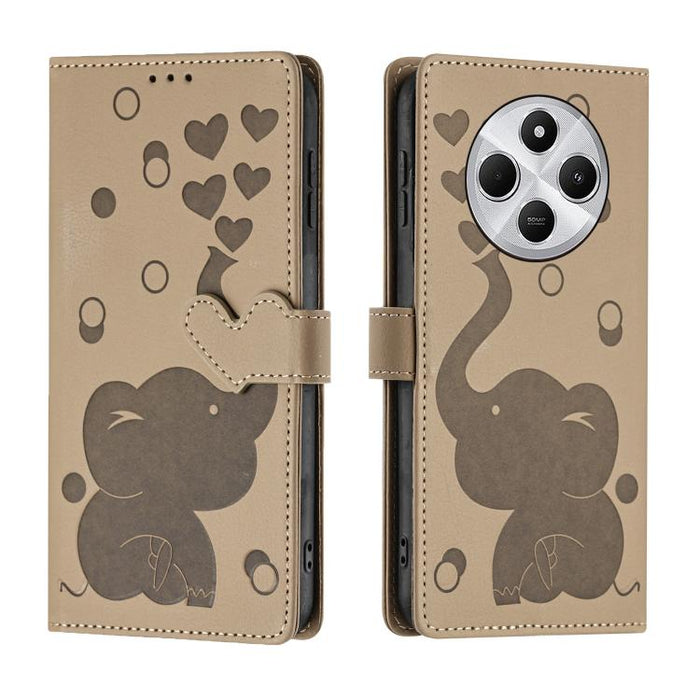 Funda de cuero para teléfono con estampado de elefante de dibujos animados, For Redmi A4 5G, For Redmi Note 14 5G, For Redmi Note 14 Pro 5G, For Redmi 14C 4G, For Redmi 13 4G / 5G, For Redmi Note 13 Pro 4G, For Redmi Note 13 4G, For Redmi Note 13 Pro 5...