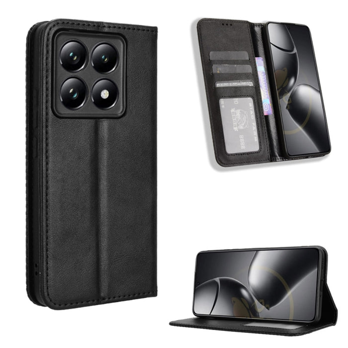 Funda de cuero para teléfono con textura retro y hebilla magnética, For Xiaomi 17T 5G, For Xiaomi 17 Ultra, For Xiaomi 17 Pro Max, For Xiaomi 17 Pro, For Xiaomi 17, For Xiaomi Poco M7 4G 171mm, For Xiaomi 15T Pro 5G, For Xiaomi Civi 5 Pro 5G           ...
