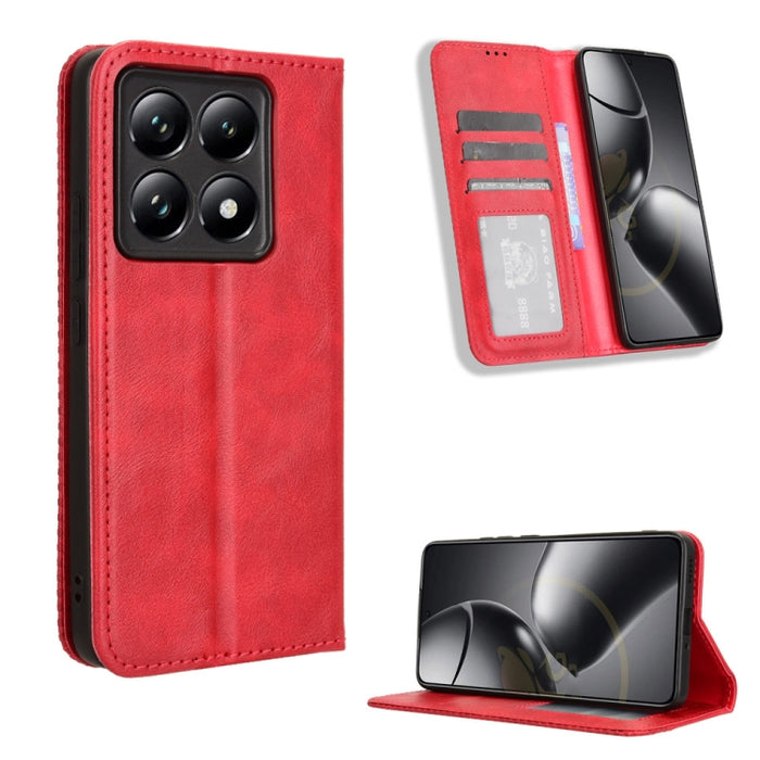 Funda de cuero para teléfono con textura retro y hebilla magnética, For Xiaomi 17T 5G, For Xiaomi 17 Ultra, For Xiaomi 17 Pro Max, For Xiaomi 17 Pro, For Xiaomi 17, For Xiaomi Poco M7 4G 171mm, For Xiaomi 15T Pro 5G, For Xiaomi Civi 5 Pro 5G           ...