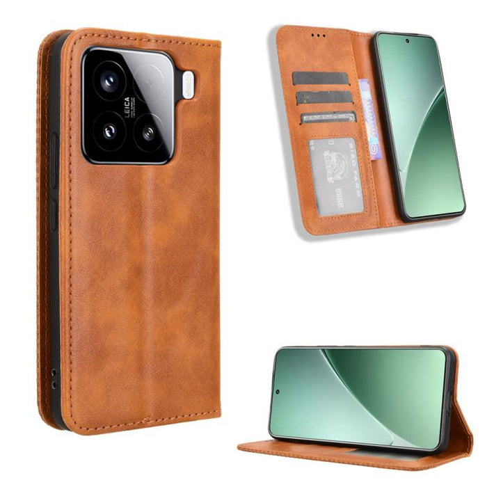 Funda de cuero para teléfono con textura retro y hebilla magnética, For Xiaomi 17T 5G, For Xiaomi 17 Ultra, For Xiaomi 17 Pro Max, For Xiaomi 17 Pro, For Xiaomi 17, For Xiaomi Poco M7 4G 171mm, For Xiaomi 15T Pro 5G, For Xiaomi Civi 5 Pro 5G           ...