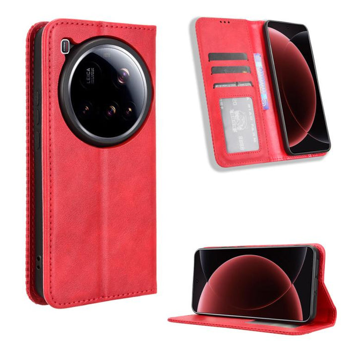Funda de cuero para teléfono con textura retro y hebilla magnética, For Xiaomi 17T 5G, For Xiaomi 17 Ultra, For Xiaomi 17 Pro Max, For Xiaomi 17 Pro, For Xiaomi 17, For Xiaomi Poco M7 4G 171mm, For Xiaomi 15T Pro 5G, For Xiaomi Civi 5 Pro 5G           ...