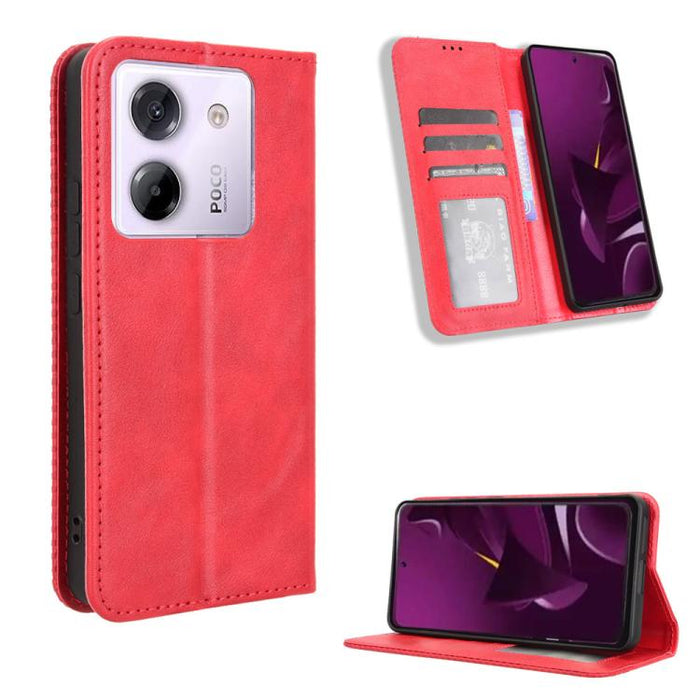 Funda de cuero para teléfono con textura retro y hebilla magnética, For Xiaomi 17T 5G, For Xiaomi 17 Ultra, For Xiaomi 17 Pro Max, For Xiaomi 17 Pro, For Xiaomi 17, For Xiaomi Poco M7 4G 171mm, For Xiaomi 15T Pro 5G, For Xiaomi Civi 5 Pro 5G           ...
