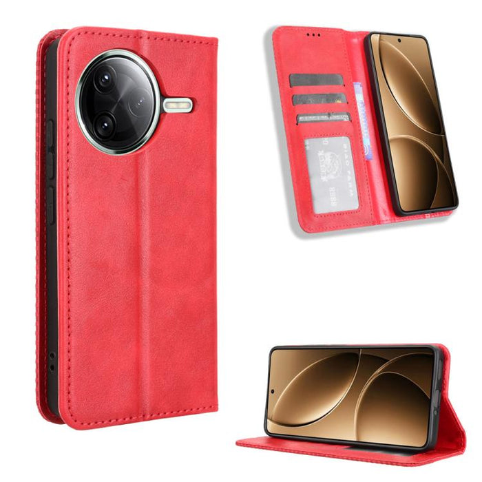 Funda de cuero para teléfono con textura retro y hebilla magnética, For Xiaomi 17T 5G, For Xiaomi 17 Ultra, For Xiaomi 17 Pro Max, For Xiaomi 17 Pro, For Xiaomi 17, For Xiaomi Poco M7 4G 171mm, For Xiaomi 15T Pro 5G, For Xiaomi Civi 5 Pro 5G           ...