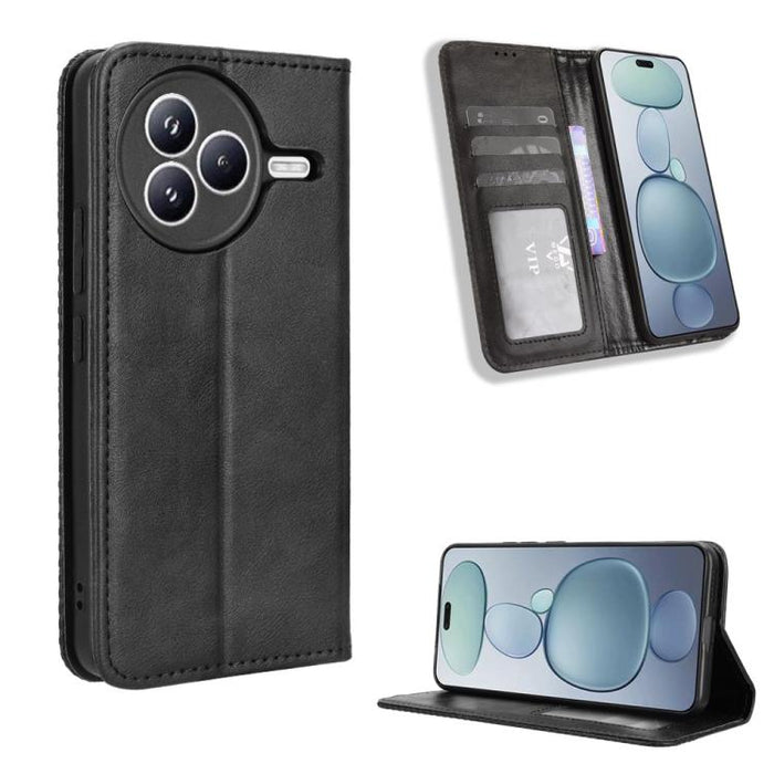 Funda de cuero para teléfono con textura retro y hebilla magnética, For Xiaomi 17T 5G, For Xiaomi 17 Ultra, For Xiaomi 17 Pro Max, For Xiaomi 17 Pro, For Xiaomi 17, For Xiaomi Poco M7 4G 171mm, For Xiaomi 15T Pro 5G, For Xiaomi Civi 5 Pro 5G           ...